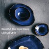 VOMANA Ceramic Decorative Bowl, Blue Pottery Key Bowl, Porcelain Versatile