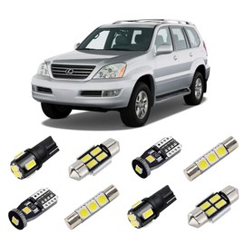 BRISHINE White Interior LED Lights Kit for Lexus GX470 2003 2004 2005 2006 2007 2008 2009 Super Bright 6000K Interior LED Bulbs Package + License Plate Lights and Install Tool
