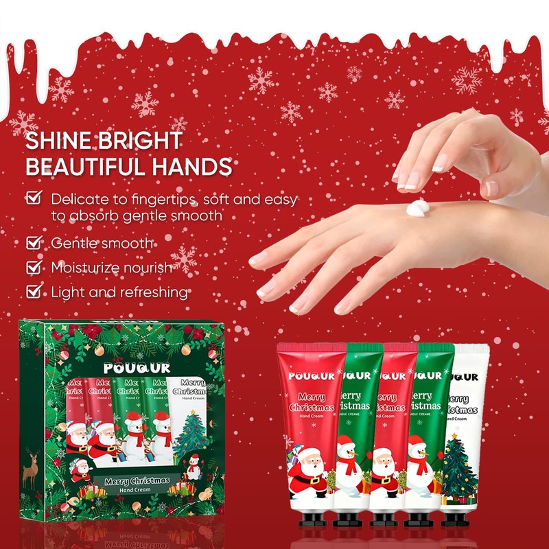Handcreme Weihnachten, Mini Handcreme Set, 5 Stück Handpflegecreme, Ideal Für