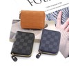 KACYMAO Checkered Credit Card Holder Wallet Zipper Leather Case Purse