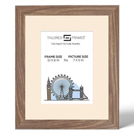 Tailored Frames Seattle Walnut 10" x 8" Frame for 7" x 5" Picture | Single Picture Frames | Table Top & Wall Hanging Type | Photo Frame With Antique Mount