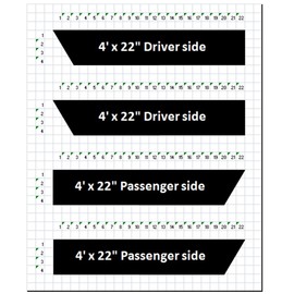 Rear Fender Hash Mark Double Bars Racing Stripes Vinyl Grand Sport Graphic Decals 4", Fits Cruze, Black Matte