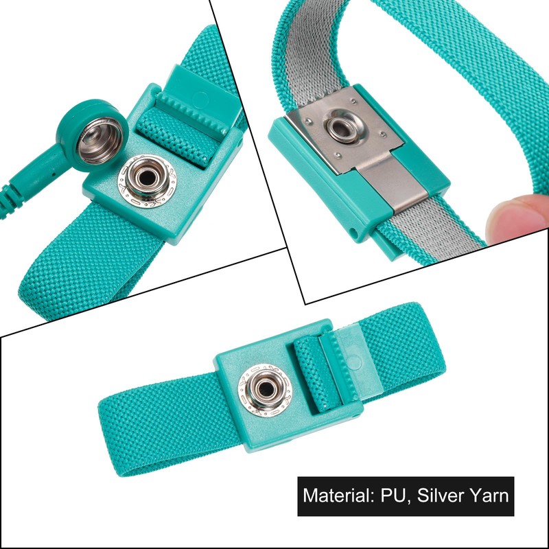 sourcing map 2pcs ESD Anti Static Wrist Band PU Wired