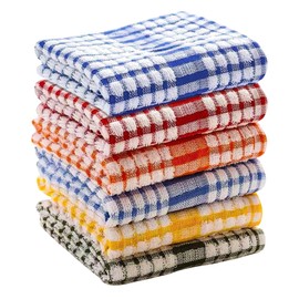 ALOUD CREATIONS 3pc Premium Kitchen Towel | Dish Towels| Tea Towel | For Cleaning & Quick Drying of Plates & Glasses | Terry Kitchen Towels | 100% Cotton | Multicolour | Large Size 45 X 70 cm | Pack of 3