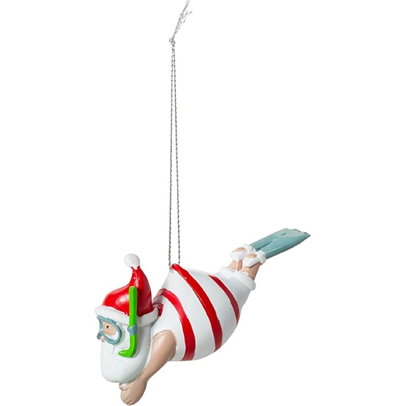 Snorkeling Santa Christmas Ornament