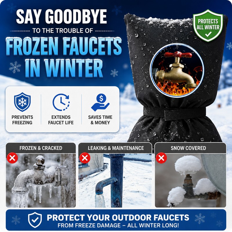  Insulated Outdoor Faucet Cover for Winter – Waterproof Reusable