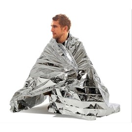 SimPLEISURE qa010001a10n099 Survival Sheet (Cold Protection, Thermal Insulation, Heat Shield Sheet) 51.2 x 82.7 inches (130 x 210 cm), Silver, Set of 10