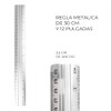 JANDS. 2 Reglas de aluminio escolares resistente, regla metálica de