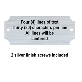 Decade Awards Silver Perpetual Plate with 4 Lines of Engraving - Commemorative Laser Engraved Metal Plate with Notched Corners and Silver Finish Screws (Silver - 1 Inch x 2.5 Inch)