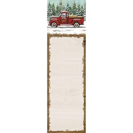 Primitives by Kathy Holiday Themed Red Truck With Hay Decorative List Pad
