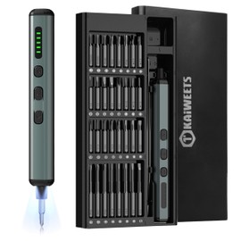 KAIWEETS Electric Screwdriver, 70 in 1 Screwdriver Electric Set with 64 S2 Magnetic Tip, Electric Screwdriver 200 RPM Max Suitable for Phone/Laptops/Watch/Camera