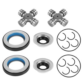 Front Axle Seal & Greaseable U Joint Kit & Hub O-Ring & Dust Seals Compatible with Ford F250 F350 Super Duty with Dana Super 60 2005-2015 Replace# 2017426 2014835 54983 25-332X SPL55-3X