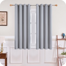 MRTREES Blackout Curtains Bedroom 54 Drop 2 Panels Light Grey Eyelet Thermal Curtain for Living Room Soft Texture Window Treatments for Kids 46x54 Inch 117x137 CM
