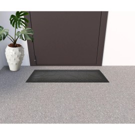 Homeroots 10" X 33" Black Rubber Outdoor Door Mat