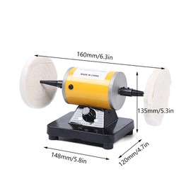 LYNICESHOP Jewelry Polisher, 110V Bench Lathe Polishing Machine Buffing Motor Jewelry Polisher Variable Speed Lathe Buffing Machine Bench Grinder Polishing Machine for Jewelry, Wood, Metal, Jade