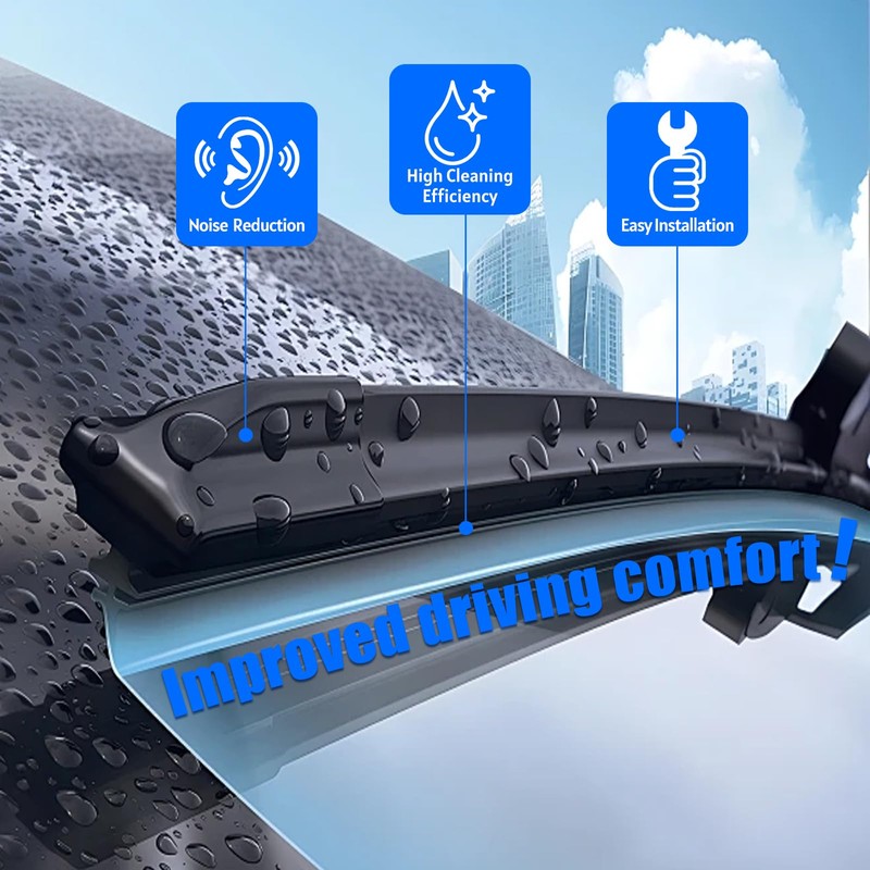 2PCS Wiper Blades Front Windshield Refill Rubber Inserts Windscreen Blade