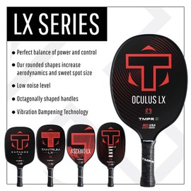 TMPR Sports Oculus LX - Pickleball Paddle, Indigo Ice/White Trim, Medium Weight (7.5-7.6 oz)
