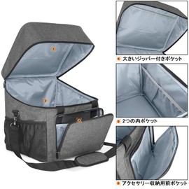 Luxja Lock Sewing Machine Storage Bag with Hard Bottom and Cushioned Pockets (Gray)
