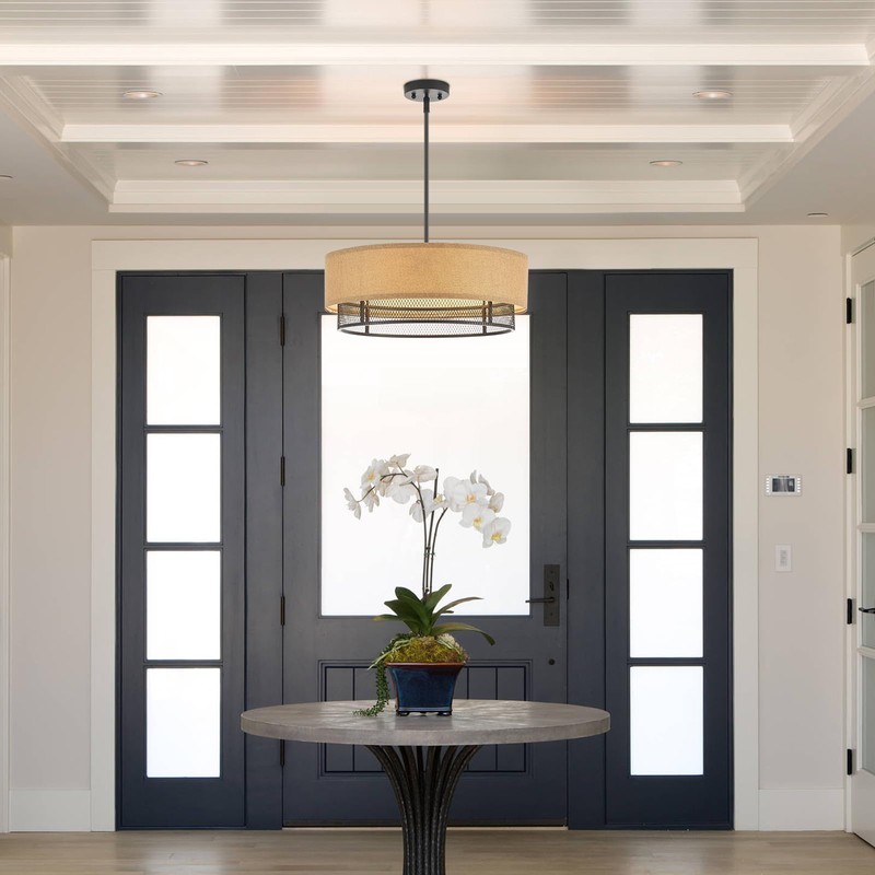 VANZARLA 4-Light Modern Farmhouse Chandelier for Dining Room, Rustic Chandelier