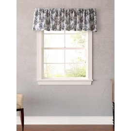Laura Ashley Cassandra Designer Valance, Black, Windows