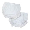 I.C. Collections Baby Girls White Double Seat Diaper Cover Bloomers,