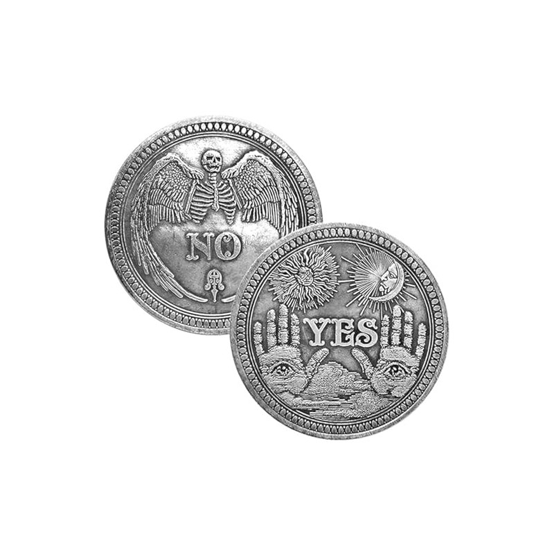 YES/NO Challenge Coin,Lucky Divination Wish Coin Decision Maker Coin Angel