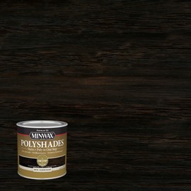 Minwax PolyShades Wood Stain + Polyurethane Finish – ½ Pint, Classic Black, Satin
