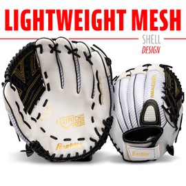 Franklin Sports Fastpitch Softball Glove - Fastpitch Pro - Adult and Youth Softball Mitt - Infield and Outfield - Right Handed Glove - White/Gold - 12.5" Righty