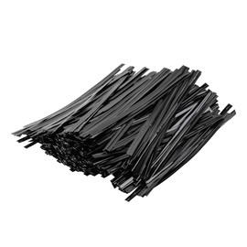 Restaurantware Bag Tek 4 Inch Twist Ties For Treat Bags 500 Durable Coffee Bag Ties - Flexible Metal Wire Inside Black Plastic Bag Twist Ties Won't Break Or Snap For Bread Bags Or Snack Bags
