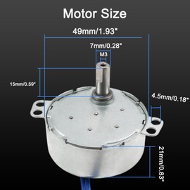 Fielect Synchronous Motor AC 110V 15-18RPM Turntable Motor CW Direction 4W TYC-50 Double Flat Tapping Shaft