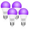 FAGUANGAO LED Black Light Bulb,9W(75Watt Equivalent) A19 UV Blacklight Bulb,120V,UVA