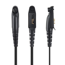 G Shape Ear Piece Ptt Mic Earpiece Two Way Radio Headset for Motorola Retevis Ailunce Walkie Talkie hd1 nr30 rt29 gp328plus EX 500 600 RT47V RT82 RT83 RB23(Black,Wired)