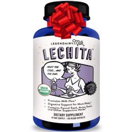 Legendairy Milk Lechita, Supports Milk Flow, Organic Fenugreek Free Breastfeeding Supplement, Organic Fennel & Anise, Made in USA, 180 Vegan Capsules