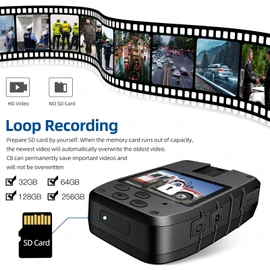 CAMMHD C8 2K/1296P Body Camera,11-12Hours Video Record,Night Vision Body Cam,IP67 Waterproof Data-encrypt Body Mounted Camera with 2pcs 360°Rotatable Clips for Police Law Enforcement,Personal Use