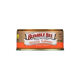 Bumble Bee Prime Atlantic Salmon, 5 oz Cans (Pack of 12) - Premium Salmon - 23g Protein per Serving - Gluten Free & Kosher