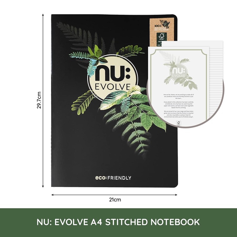 Nu Notebooks - Evolve Range - Recycled Notebook - A4