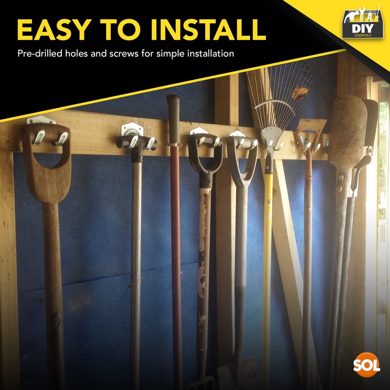SOL SOL 15pk DIY Tool Hooks for Shed, Metal Aluminum