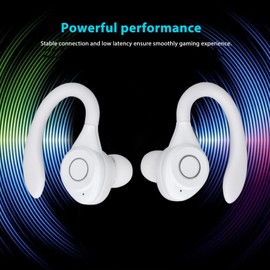 Wireless Earbuds 5.3 Headphones, Waterproof Ear Buds with Earhook Over Ear Earphones with Charging Case, Type C Dual Modes Gaming Earphones for Workout Running