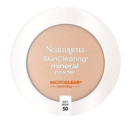 Neutrogena SkinClearing Mineral Acne-Concealing Pressed Powder Compact, Shine-Free & Oil-Absorbing Makeup with Salicylic Acid to Cover, Treat & Prevent Breakouts, Soft Beige 50.38 oz