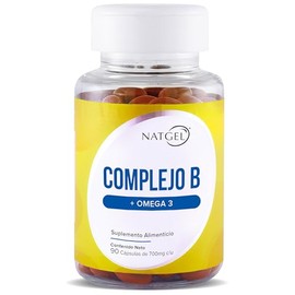 COMPLEJO B | NatGel Complejo B Completo con Omega 3 | Vitaminas del Grupo B para Salud Integral | 90 Softgels