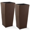Casafield Set of 2 All-Weather Outdoor Planters with Liners, Tall
