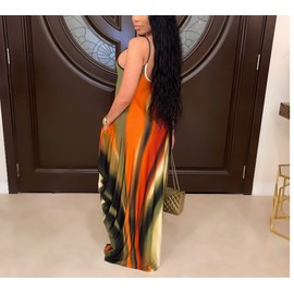 BessCops Women's Summer Casual Sexy Stripe Loose Maxi Dresses Floor Length Sleeveless Plus Size Sundresses with Pockets