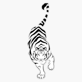 Tiger Tribal Stalking Sticker Outdoor Rated Vinyl Sticker Decal for Windows, Bumpers, Laptops or Crafts 5"