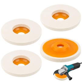Wool Polishing Attachment, Angle Grinder, Pack of 4, 125 mm Polishing Disc, Angle Grinder, Grinding Tool for Drill, Polishing Discs and Rotary Tool