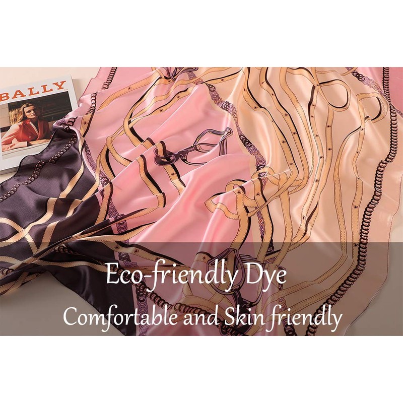 Qyx Women's Fashion 100% Mulberry Silk Large Scarf-Elegant Lightweight Satin