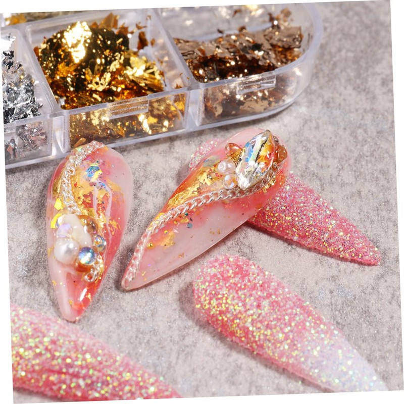 Beavorty Nail Glitter Foil Flakes of Metallic Nail Art Stickers