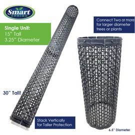 Smart Spring Plant and Tree Guard Protector; Wrap Tall Expandable Grow Tubes Around Trunk Bark, Landscape Plants, Saplings, and Vines; Protection from Trimmers, Weed whackers, and Animals (6, Slate)