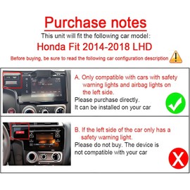Android 15 8-CORE 4+64GB for Honda Fit Radio 2014-2018 Car Stereo 9" Touchscreen Wireless Carplay Android Auto GPS Navigation Free Reverse Camera