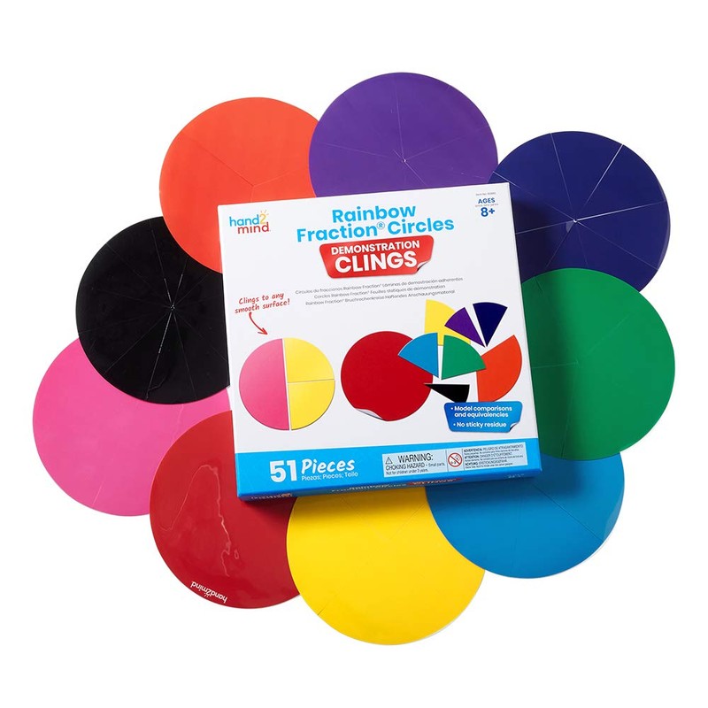 Learning Resources Rainbow Fraction Circles Demonstration Clings, They Cling to