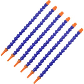 SPTwj Pack of 6 Plastic Flexible Water Oil Coolant Pipe Hose Round Nozzle Coolant Thread Hose for Milling Lathe CNC Hydraulic Lathe Machines Water Cooling System 30 cm Blue